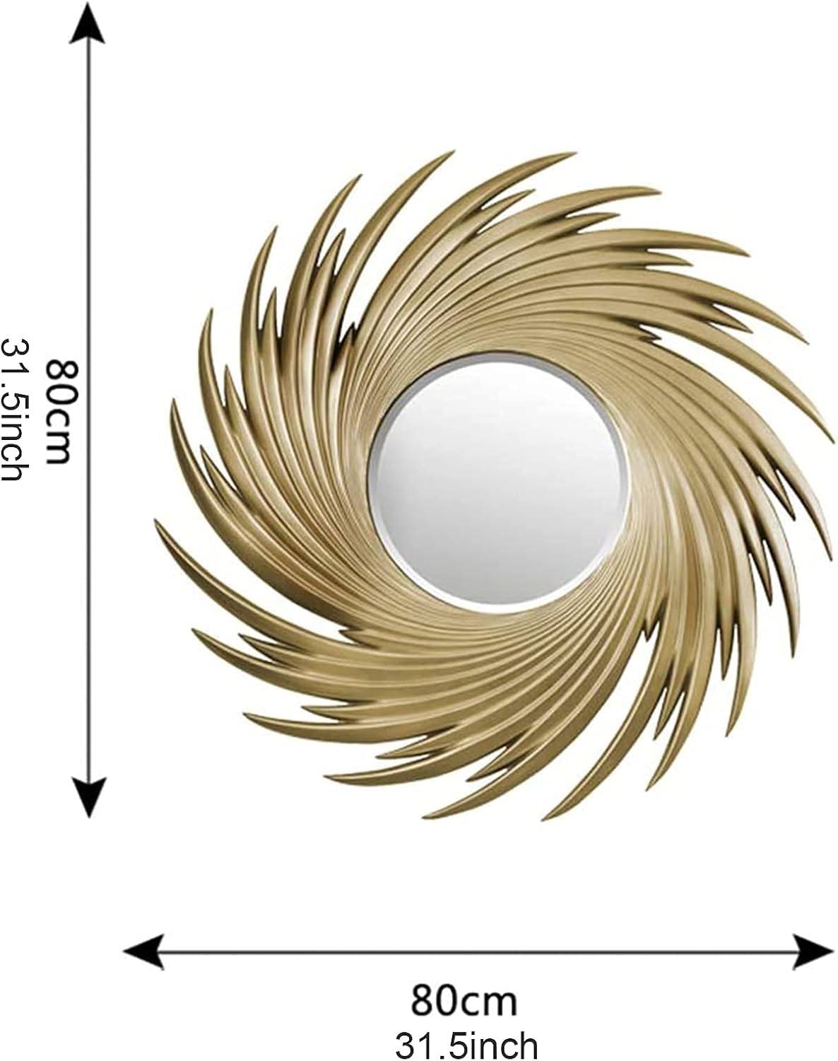 Golden Swirl Iron Frame Wall Mirror-ArtyCraftz.com