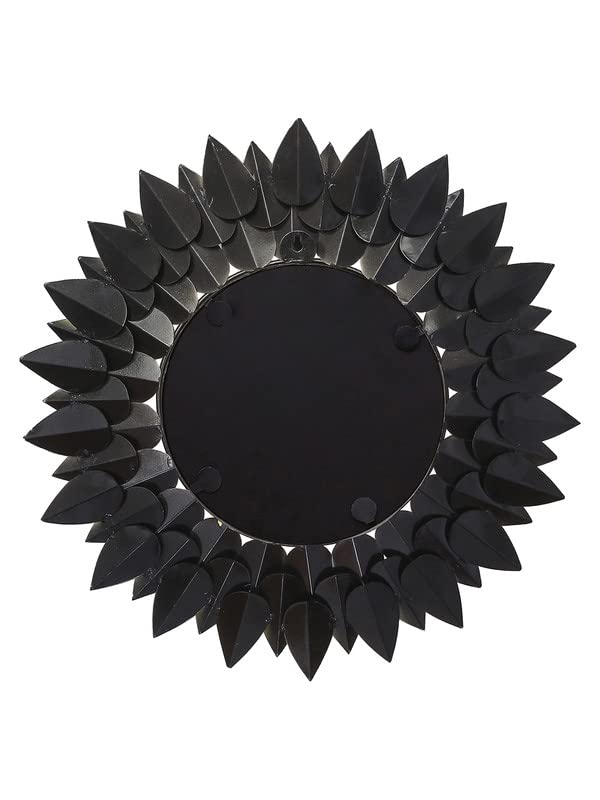 Green Lotus Bloom Wall Mirror Back View-ArtyCraftz.com