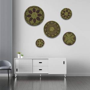 Green Sabai Grass Wall Plate Set for boho and rustic home decor-ArtyCraftz.com