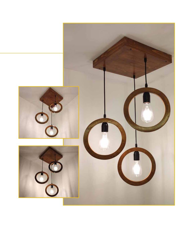 Halo Brown Cluster Hanging Lamp - ArtyCraftz.com