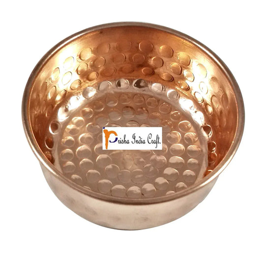 Hammered Design Pure Copper Serving Bowl - ArtyCraftz.com