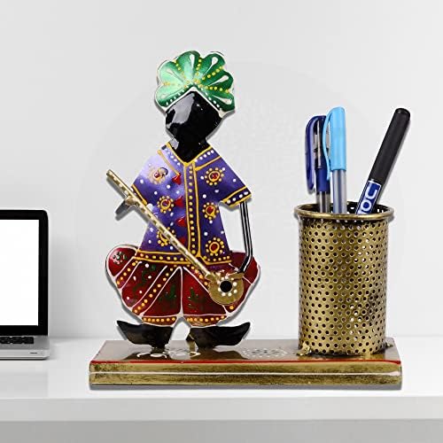 Hand Painted Human Theme Home Table Decor Decorative Pen Stand Showpiece