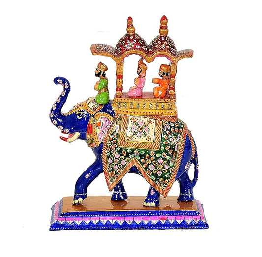 Hand painted Wooden Elephant Statue