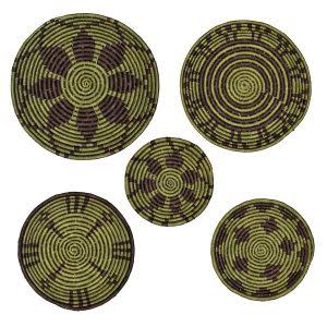 Handcrafted Green Sabai Grass Wall Plate set of 3