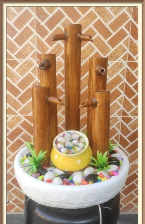 Handcrafted 5 Row Bamboo Fountain - ArtyCraftz.com