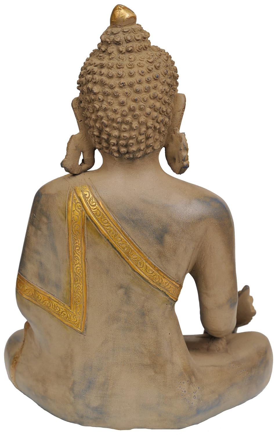 Handcrafted Antique Dual-Tone Brass Buddha Decorative Statue 11 Inch-ArtyCraftz.com