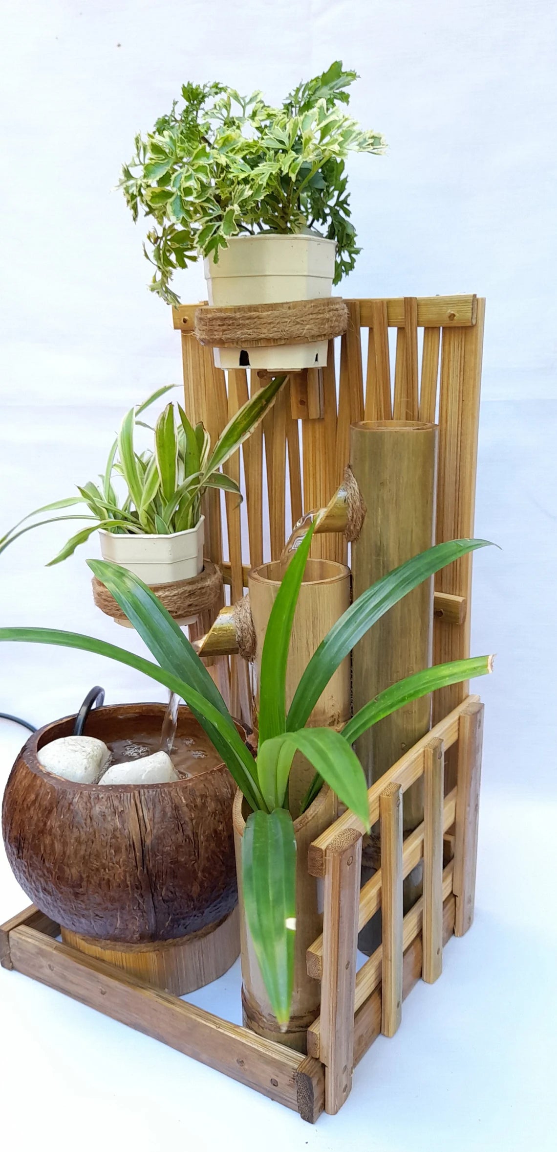 Bamboo and Coconut shell Fountain-ArtyCraftz