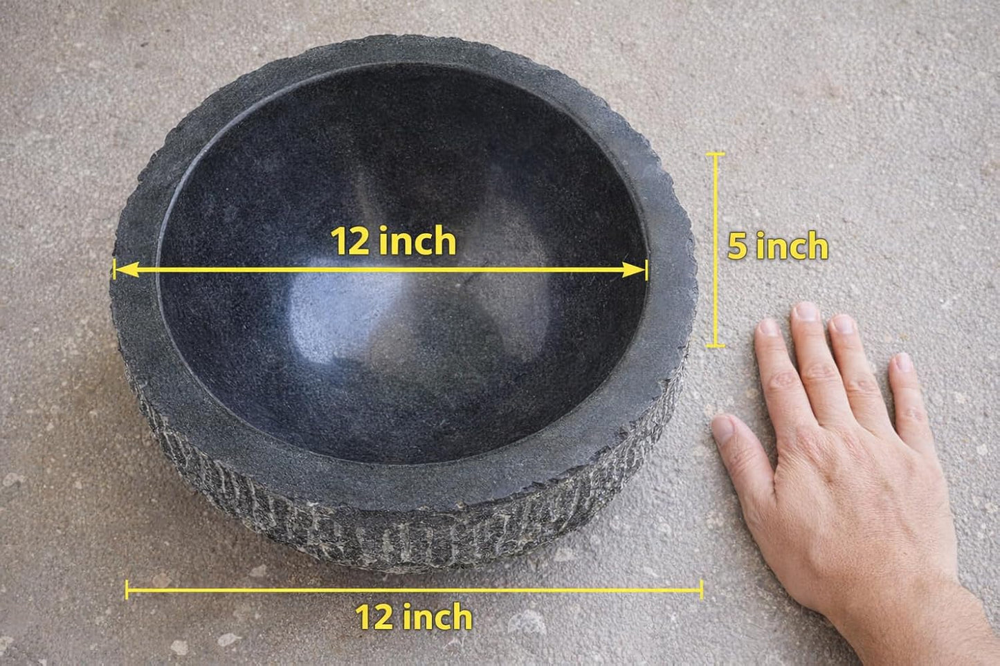 Handcrafted Black Marble Stone Urli Bowl-ArtyCraftz.com