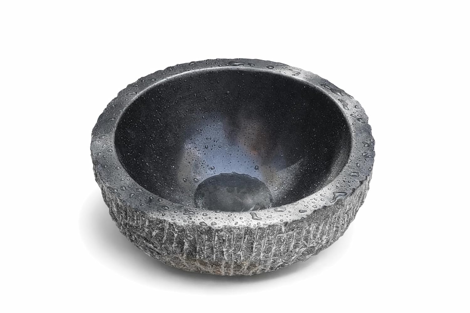 Handcrafted Black Marble Stone Urli Bowl-ArtyCraftz.com