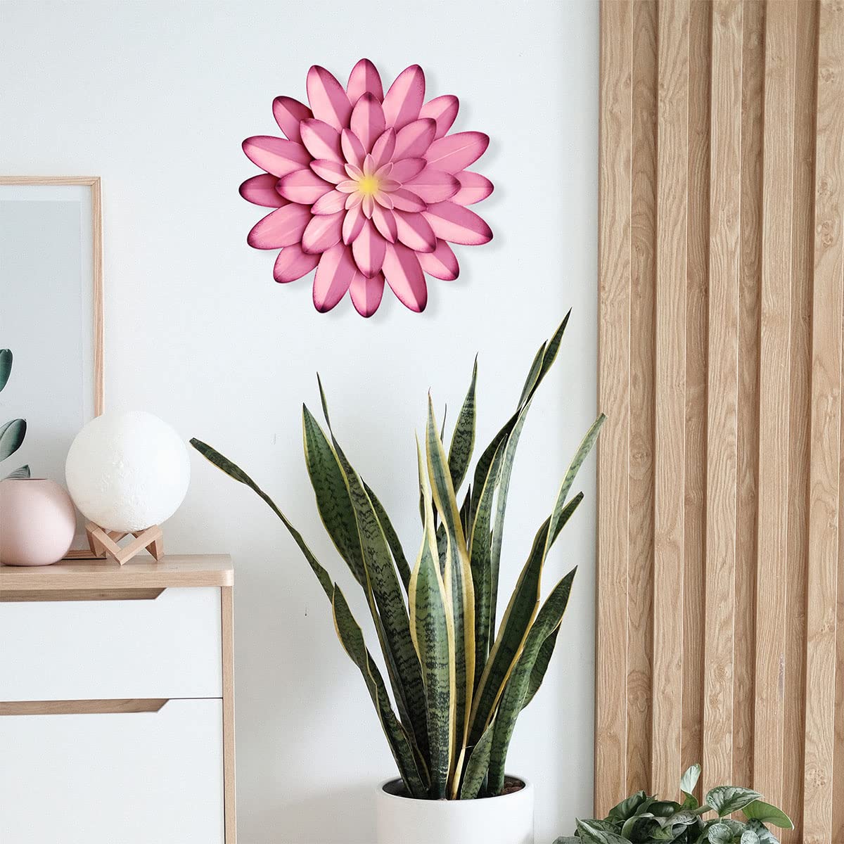 Handcrafted Bloomed Pink Lotus Wall Art-ArtyCraftz.com