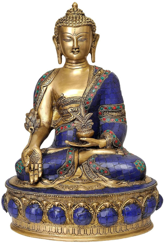 Handcrafted Blue Tibetan Buddha Statue-ArtyCraftz.com