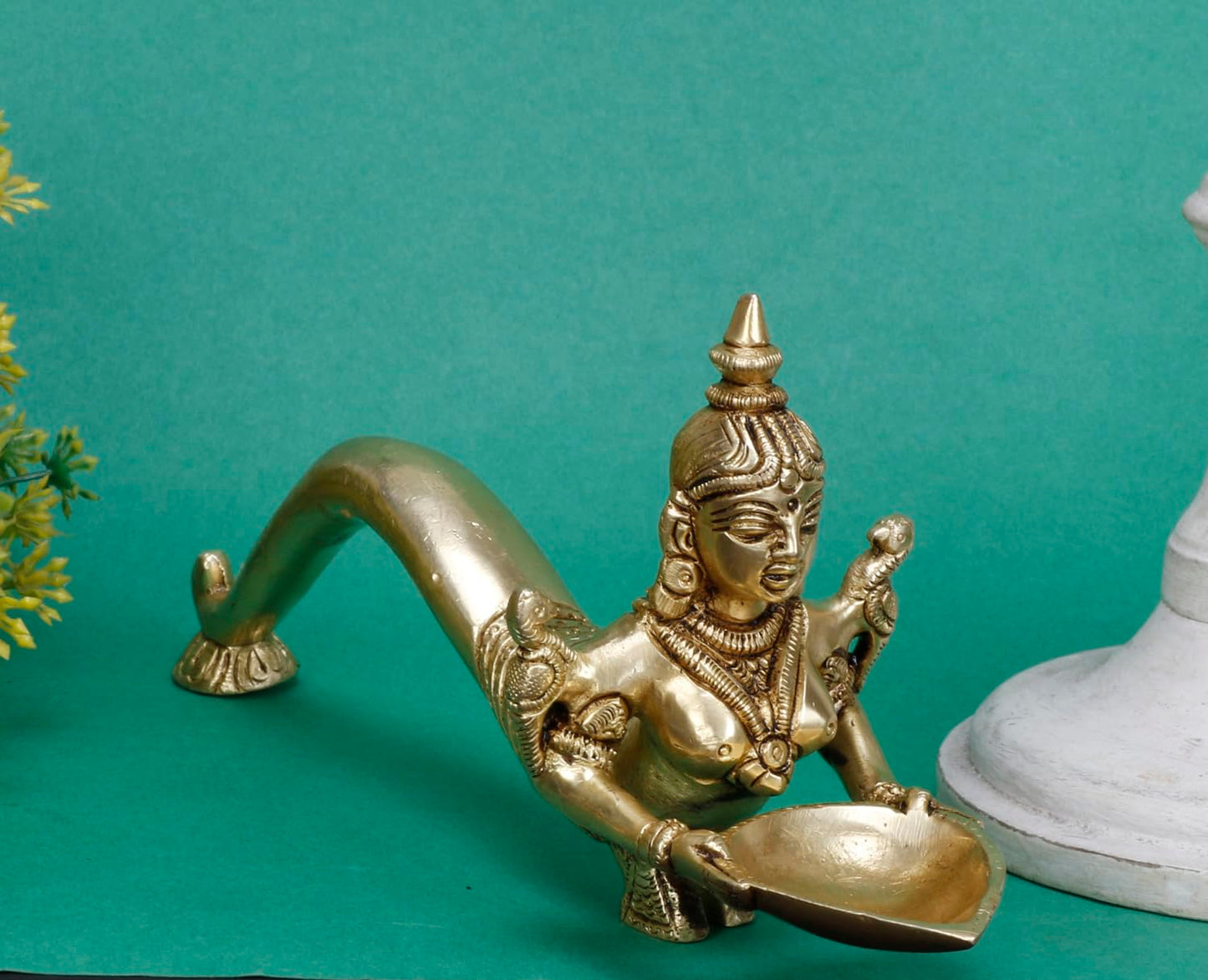 Handcrafted Brass Apsara Oil Lamp-ArtyCraftz.com
