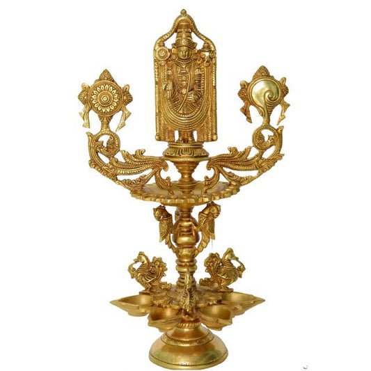 Handcrafted Brass Balaji Idol Devotional Lamp - ArtyCraftz.com