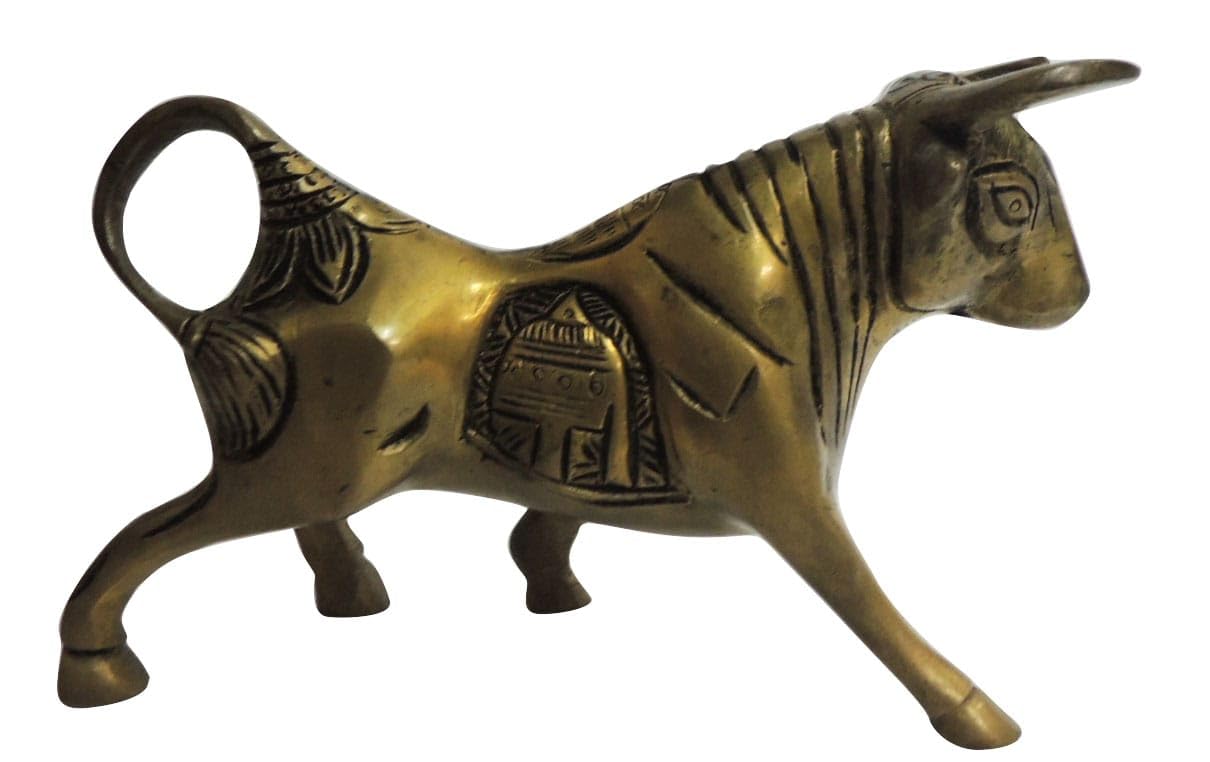 Handcrafted Brass Bull Statue for Showpiece