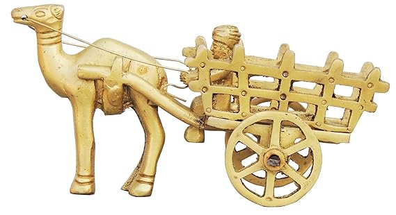 Handcrafted Brass Camel Cart for Showpiece