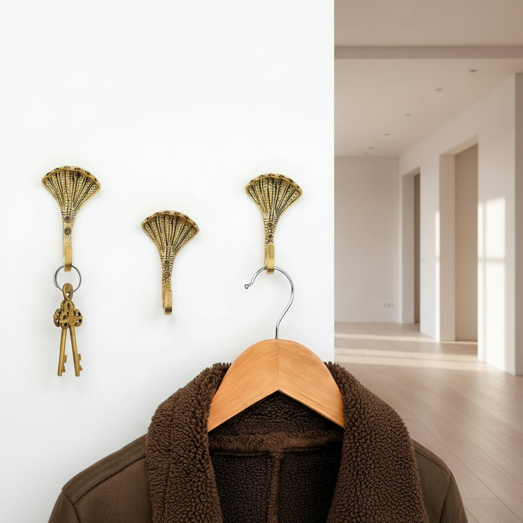 Handcrafted Brass Cobra Wall Hooks for Keys & Coats-ArtyCraftz.com