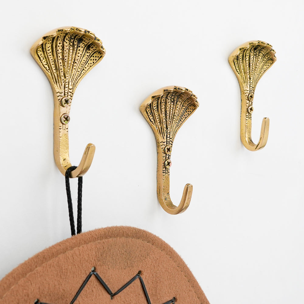 Handcrafted Brass Cobra Wall Hooks for Keys & Coats-ArtyCraftz.com