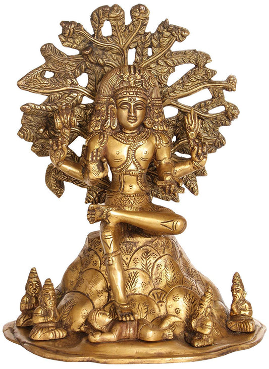 Handcrafted Brass Dakshinamurti Statue for Home Temple Decor-ArtyCraftz.com