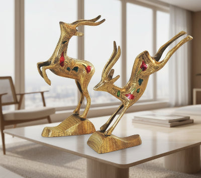 Handcrafted Brass Deer for Gifting and Showpiece - ArtyCraftz.com