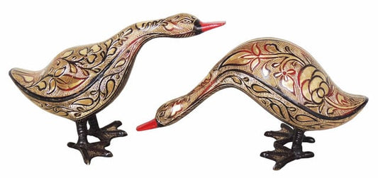 Handcrafted Brass Duck Pair Showpiece-ArtyCraftz.com
