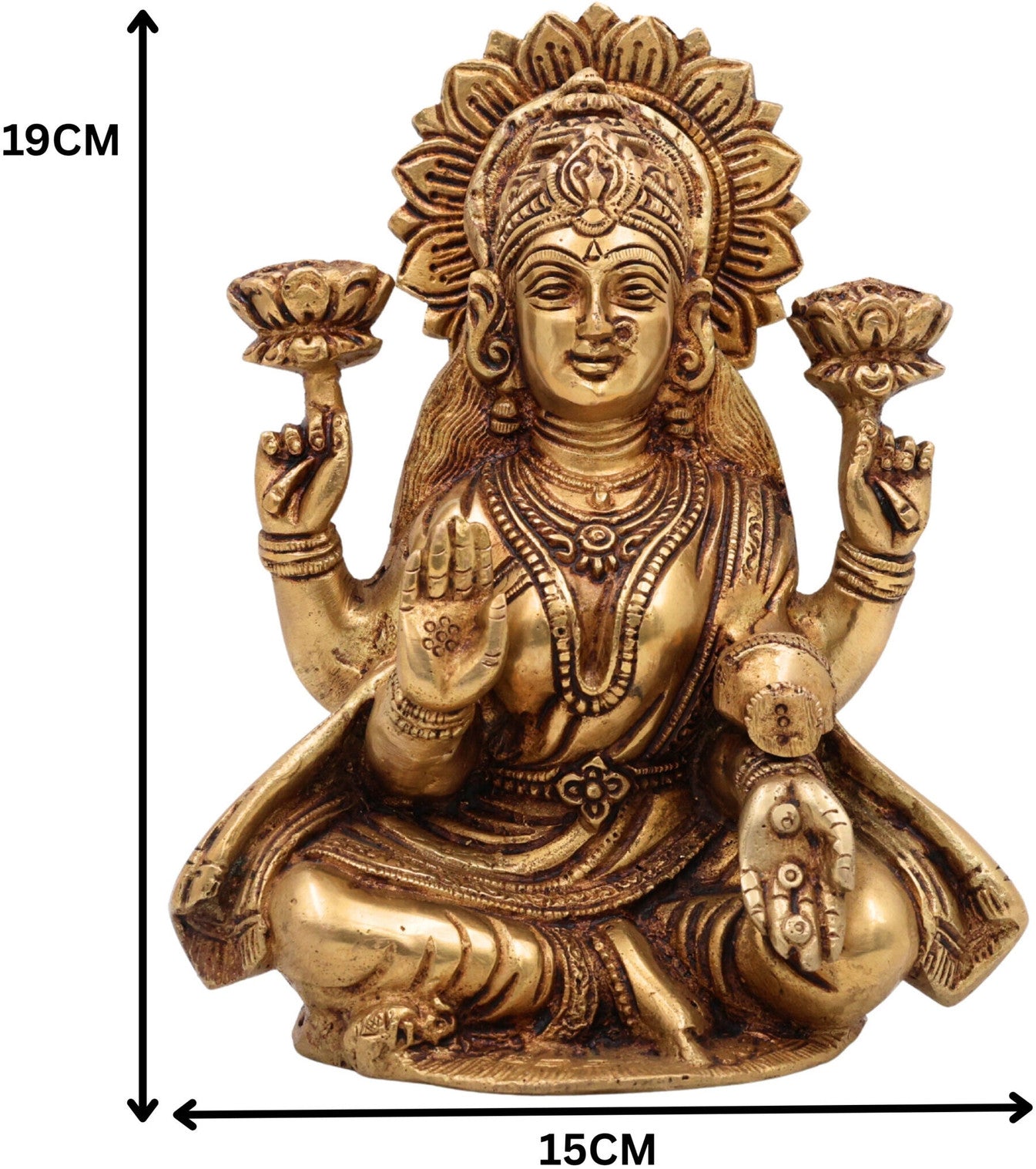 Handcrafted Brass Goddess Lakshmi Statue for Home Temple & Pooja Room-ArtyCraftz.com