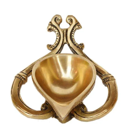 Handcrafted Brass Heart Shape Diya Home Decor  Gifting 4.8*3.6*2 Inches - ArtyCraftz.com