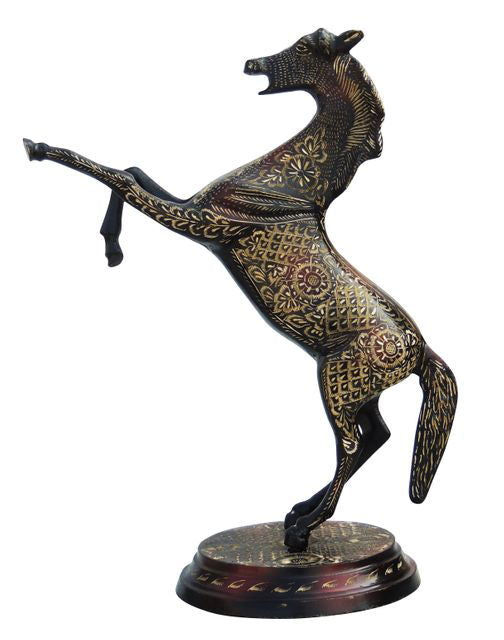 Handcrafted Brass Horse Showpiece for Home Decor and Gifting 10*6.7*15 Inches - ArtyCraftz.com