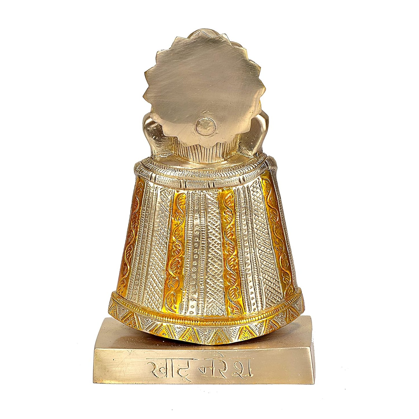 Handcrafted Brass Khatu Shyam Idol for Home Temple & Spiritual Decor Back View-ArtyCraftz.com