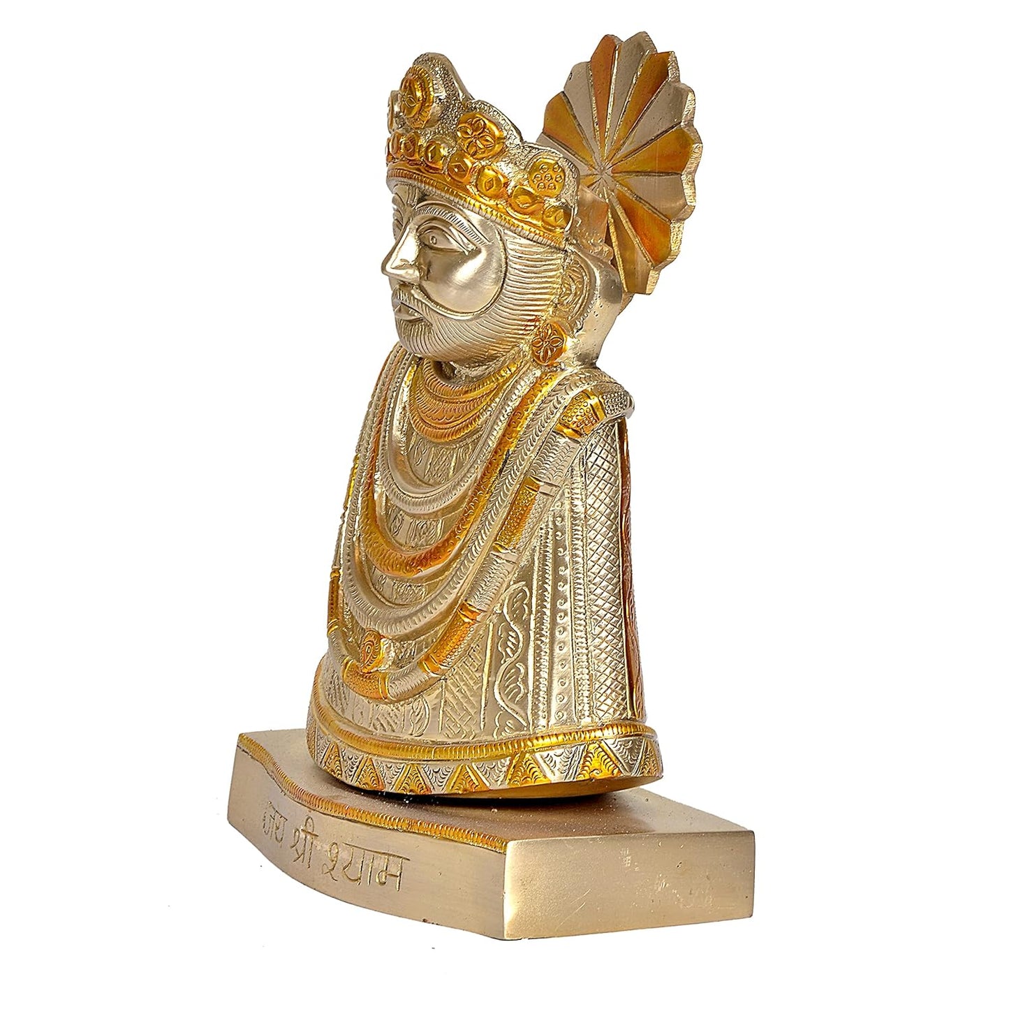 Handcrafted Brass Khatu Shyam Idol for Home Temple & Spiritual Decor Right View-ArtyCraftz.com