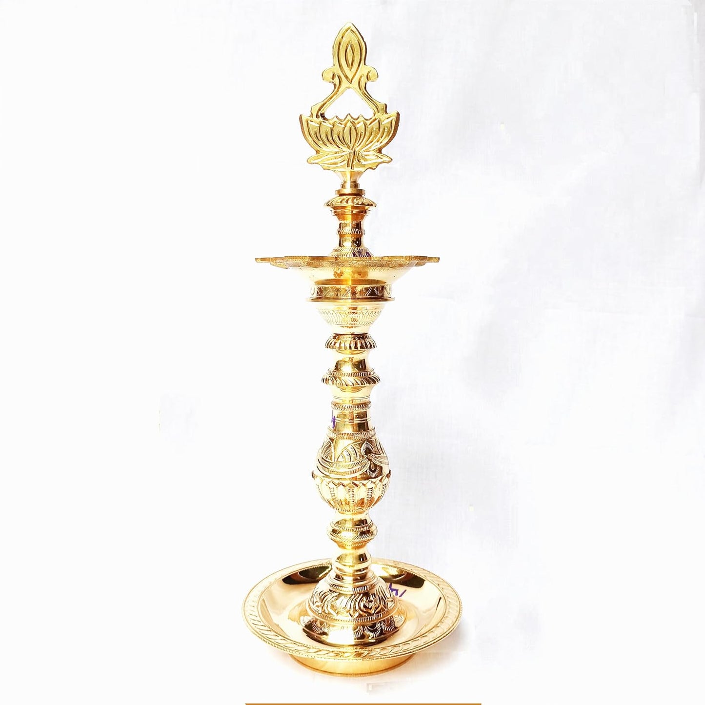 Handcrafted Brass Lakshmi Pooja Lamp Main View-ArtyCraftz.com