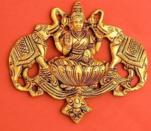 Handcrafted Brass Lakshmi Wall Hanging-ArtyCraftz.com