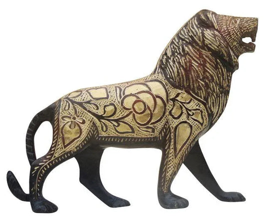 Handcrafted Brass Lion Showpiece for Home Decor and Gifting 7.5*2*6 Inches - ArtyCraftz.com