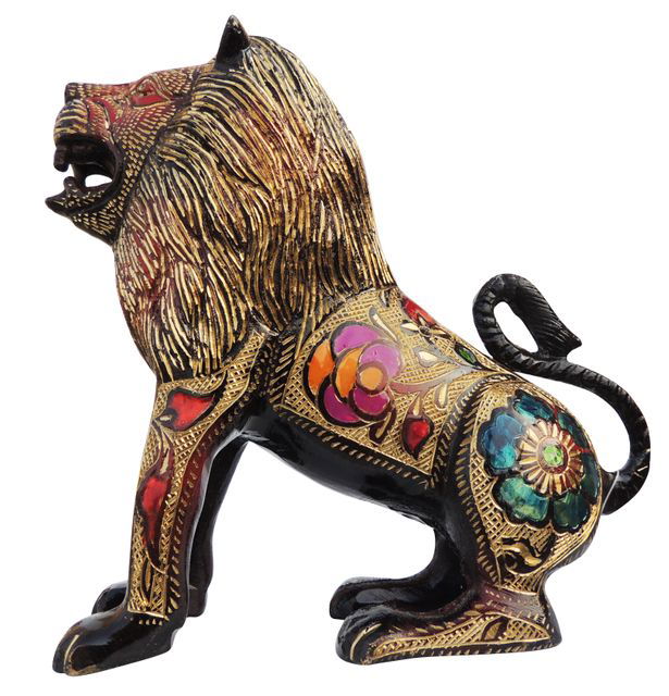 Handcrafted Brass Lion Showpiece for Home Decor and Gifting 8*3*8 Inches - ArtyCraftz.com