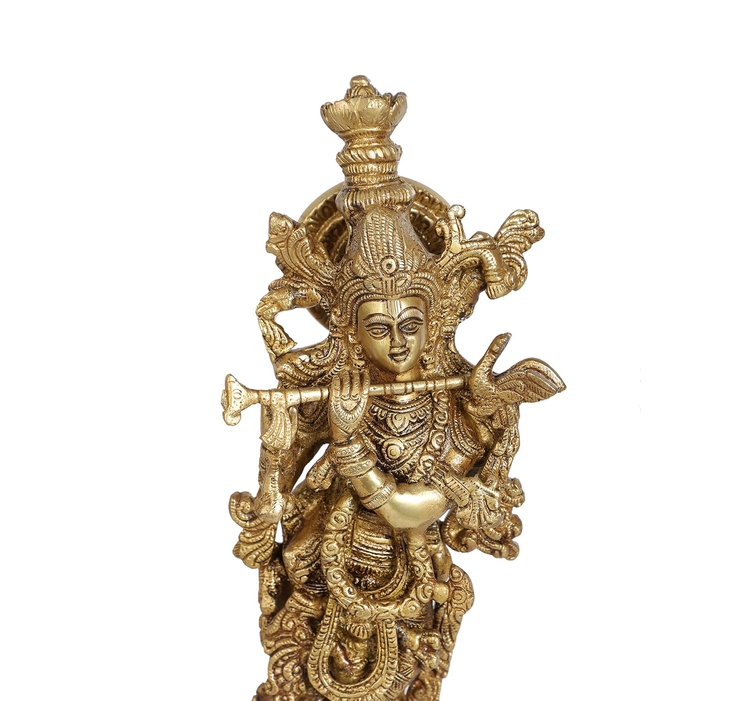 Handcrafted Brass Lord Krishna 15 Inches Statue-ArtyCraftz.com