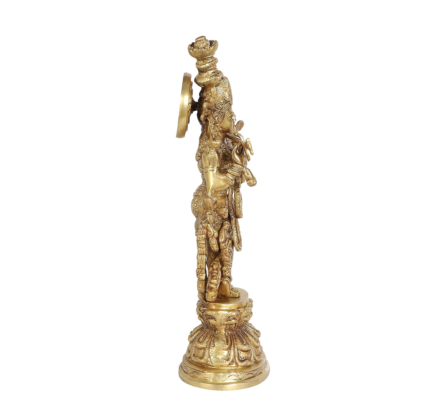 Handcrafted Brass Lord Krishna 15 Inches Statue-ArtyCraftz.com