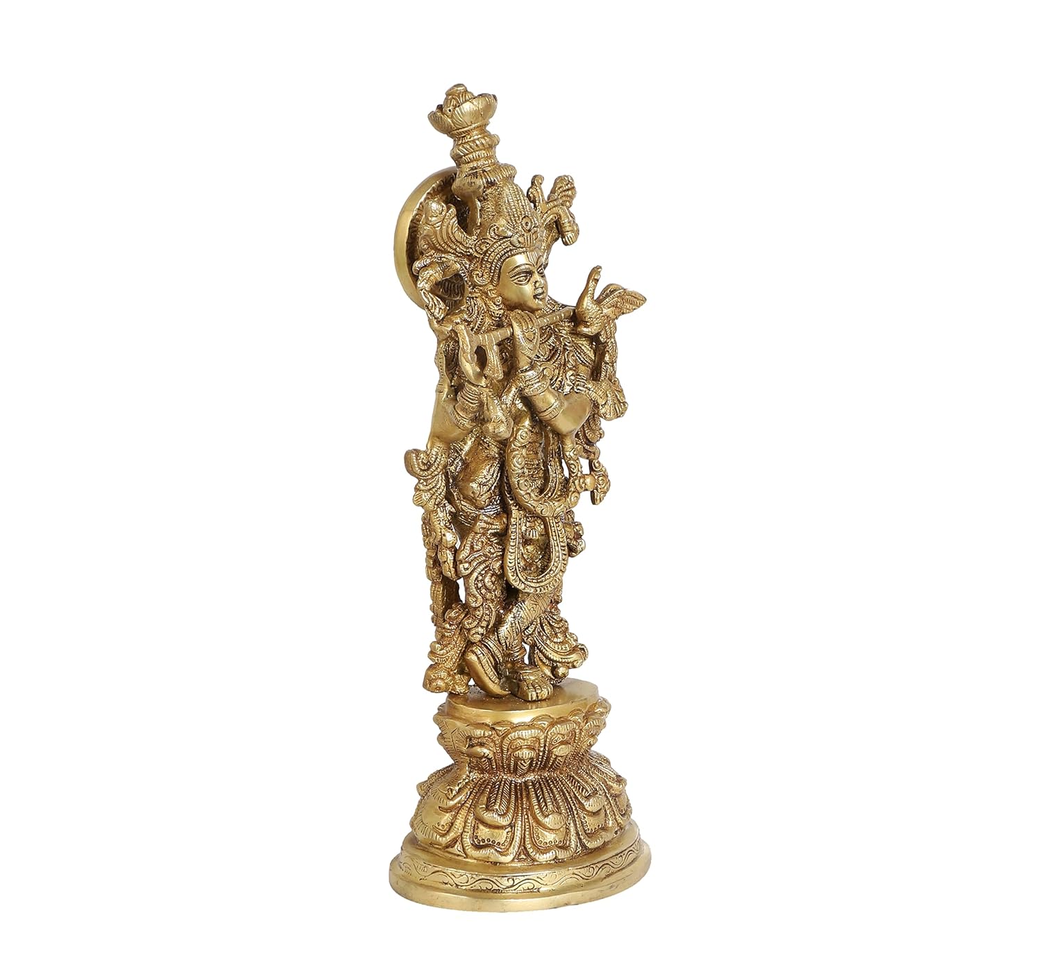 Handcrafted Brass Lord Krishna 15 Inches Statue-ArtyCraftz.com