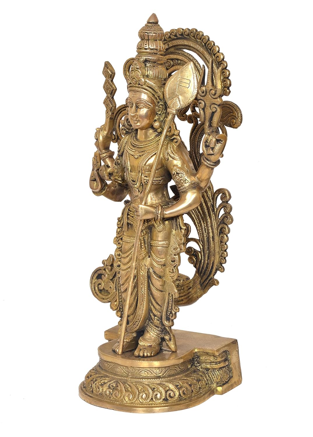 Handcrafted Brass Murugan Statue with Peacock-ArtyCraftz.com