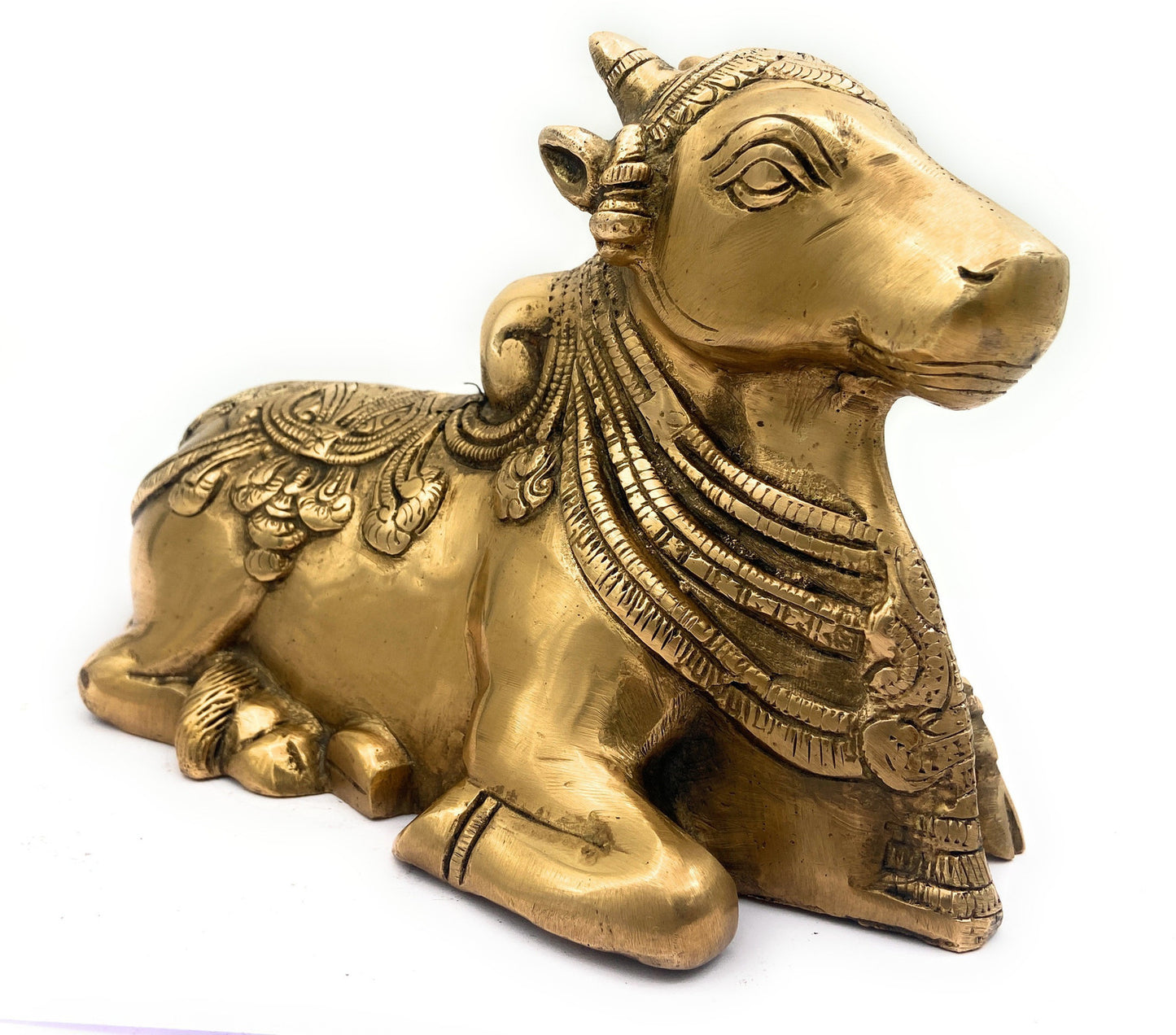 Handcrafted Brass Nandi Bull Statue for Home Temple & Shiva Pooja Decor-ArtyCraftz.com