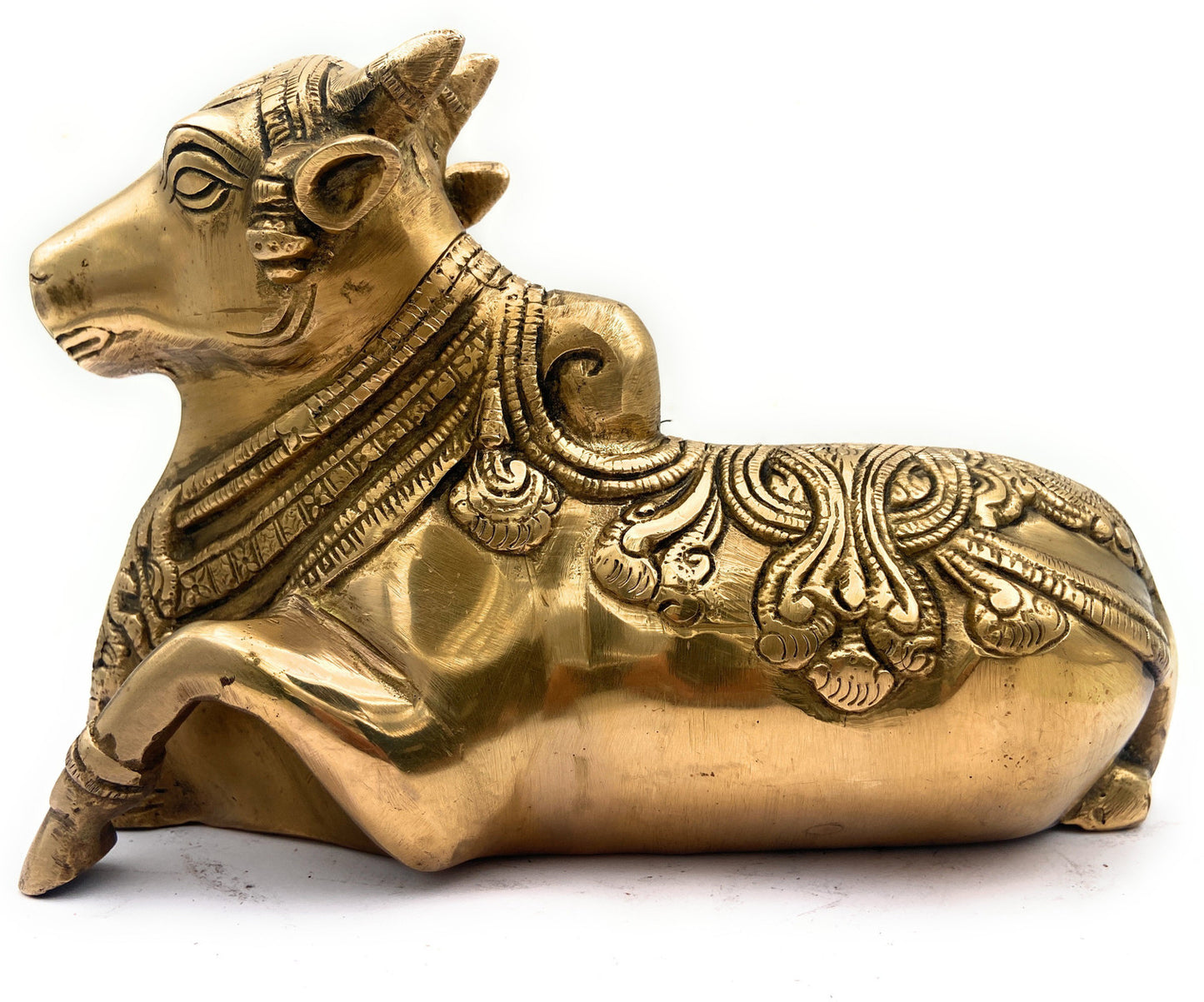 Handcrafted Brass Nandi Bull Statue for Home Temple & Shiva Pooja Decor-ArtyCraftz.com