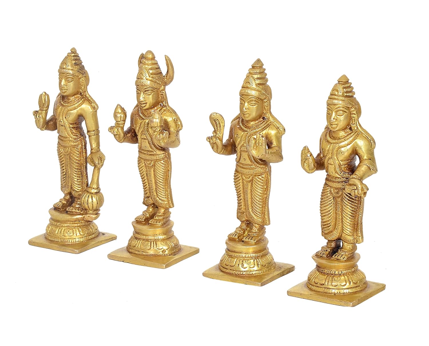 Handcrafted Brass Navagraha Statue Set for Home Temple & Pooja Room-ArtyCraftz.com