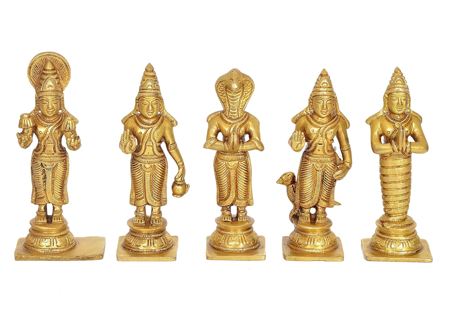 Handcrafted Brass Navagraha Statue Set for Home Temple & Pooja Room-ArtyCraftz.com