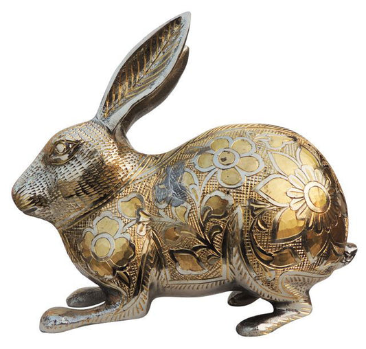 Handcrafted Brass Rabbit Showpiece for Gifting 8*3.2*7.1 Inches - ArtyCraftz.com