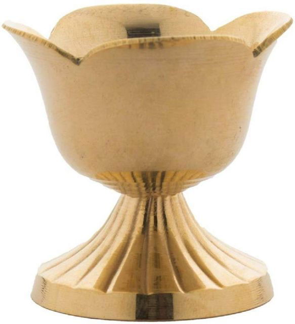 Handcrafted Brass Rose Shaped Diya Akhand Jyoti 1.7*1.7*1.7 Inches - ArtyCraftz.com