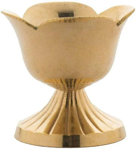 Handcrafted Brass Rose Shaped Diya Akhand Jyoti 1.7*1.7*1.7 Inches - ArtyCraftz.com