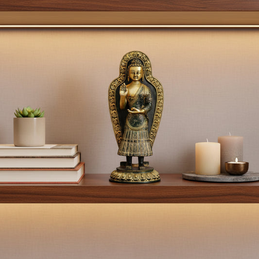Handcrafted Brass Standing Buddha Statue for Home & Meditation Decor-ArtyCraftz.com