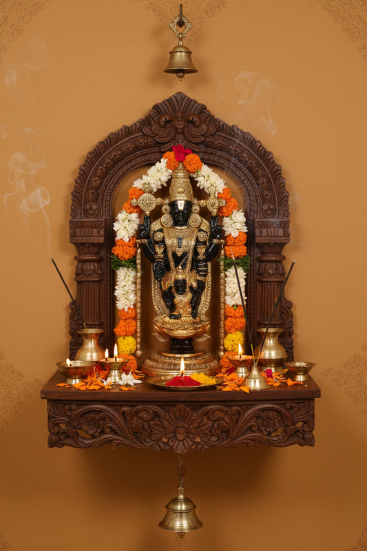 Handcrafted Brass Tirupati Balaji Venkateswara Swamy Statue-ArtyCraftz.com