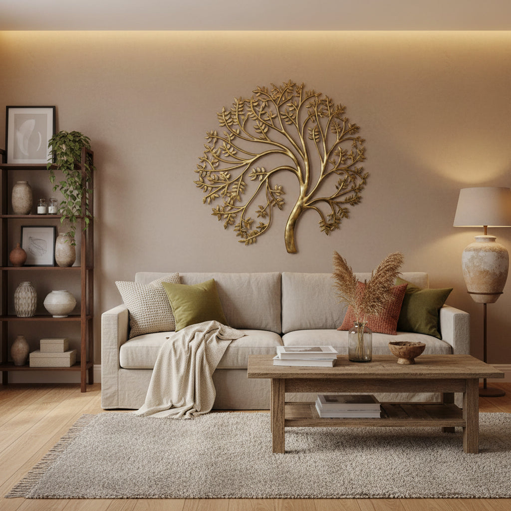 Handcrafted Brass Tree of Life Wall Art-ArtyCraftz.com