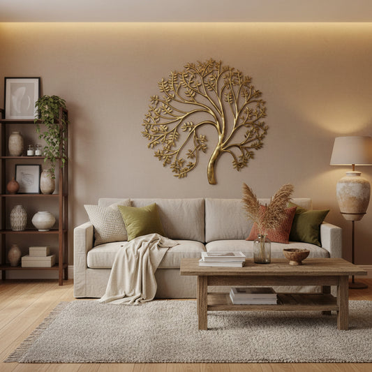Handcrafted Brass Tree of Life Wall Art-ArtyCraftz.com