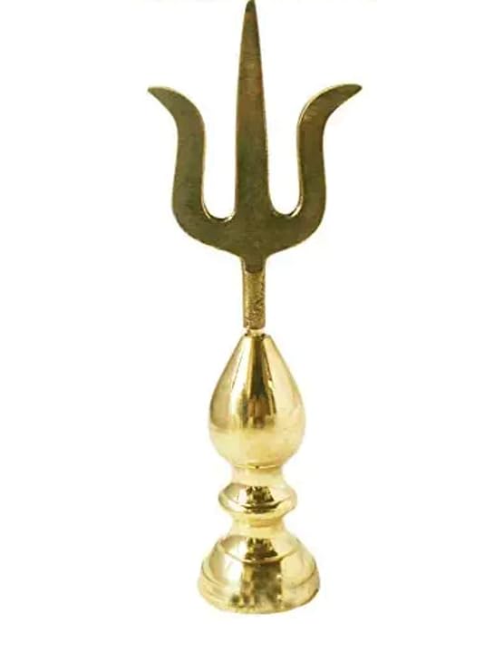 Handcrafted Brass Trishul Kalash  6.5 Inches - ArtyCraftz.com