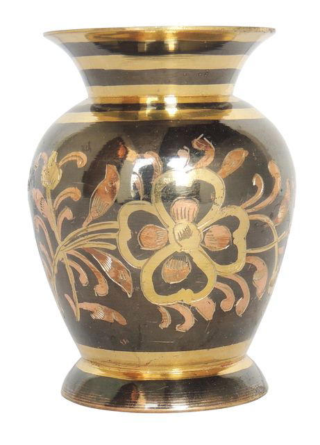 Handcrafted Brass Vase for Home Decor and Gifting 3*3*4 Inches - ArtyCraftz.com